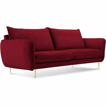 Canapea cu tapițerie din catifea Cosmopolitan Design Florence, roșu