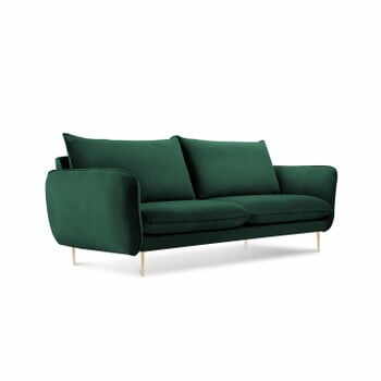 Canapea cu tapițerie din catifea Cosmopolitan Design Florence, verde