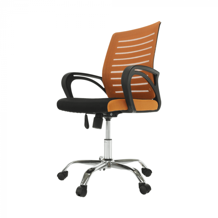 Scaun de birou LIZBON NEW, cu brate, rotativ, ajustabil, negru + portocaliu, 65x51x89 97 cm