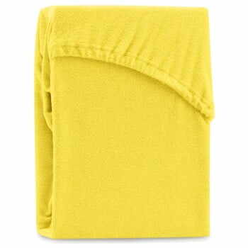 Cearșaf elastic pentru pat dublu AmeliaHome Ruby Yellow, 220-240 x 220 cm, galben
