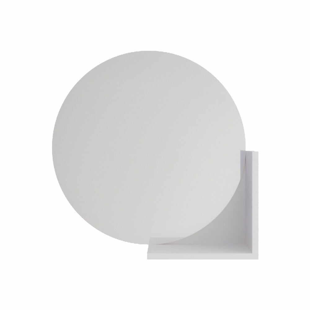 Oglindă de perete cu raft alb Skandica Lucija, ø 60 cm